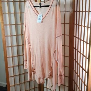 Free People Never Give Up Shirt- Peach